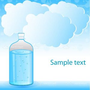 Clouds with water bottle